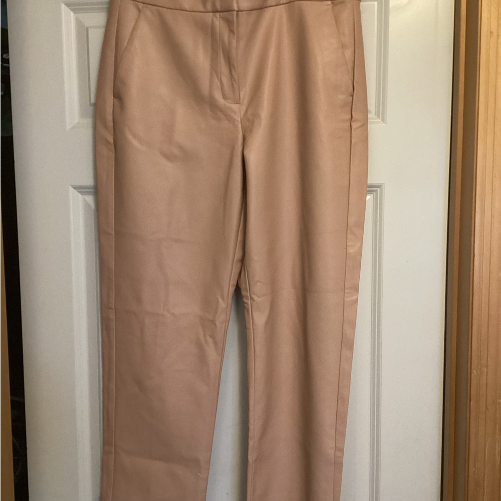 J. Crew Blush Straight Leg Pants with Pressed Crease